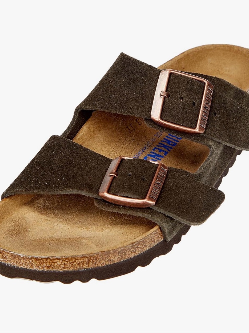 Birkenstock Arizona Sandals in Mocha Dark Brown Suede Narrow Soft Footbed 40 - Picture 2 of 14